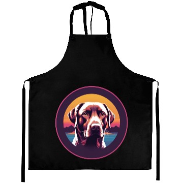 Discover Synthwave Labrador Retriever Aprons