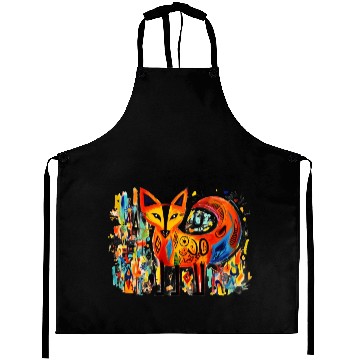Discover Abstract Fox pop art Aprons