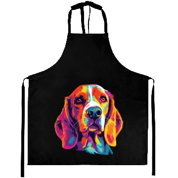 Discover Watercolor Colorful Beagle Harrier Aprons
