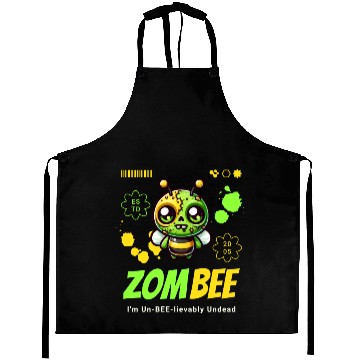 Discover [THAO store] - Funny Zombie Bee Cartoon Cute Quote Aprons