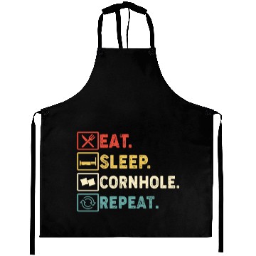 Discover Eat Sleep Cornhole Repeat Aprons