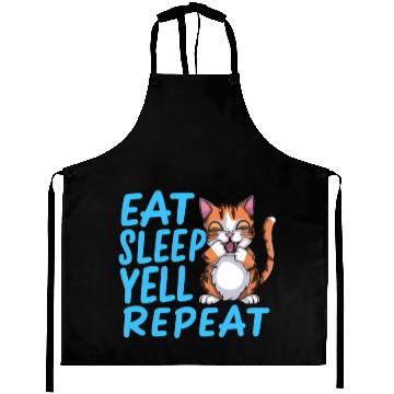 Discover eat sleep yell repeat cat Aprons