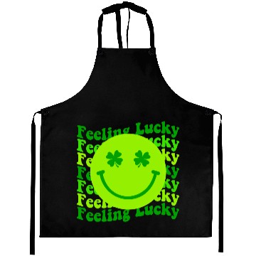 Discover Irish Clover Feeling Lucky Smiling Face Aprons