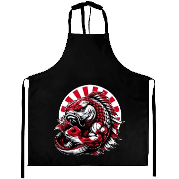 Discover Koi fish Japan national flag carp Aprons