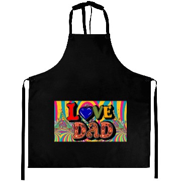 Discover Love Dad Sticker Aprons