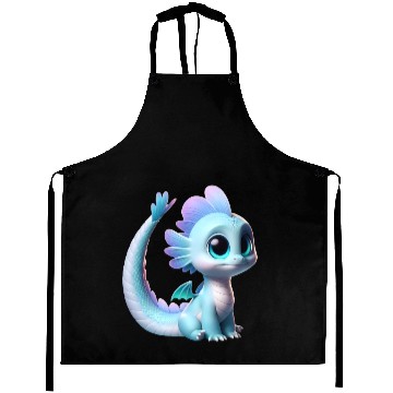 Discover Curious Baby Dragon Aprons