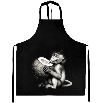 Discover Coconut Milk-Sipping Monkey Aprons