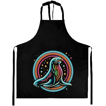Discover Seal Neon in circle Aprons