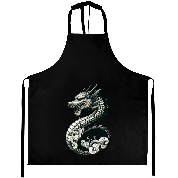 Discover Moonlit Serenity of the Silver Dragon Aprons