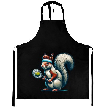 Discover Tennis Player Squirrel Animal Lover Design Aprons