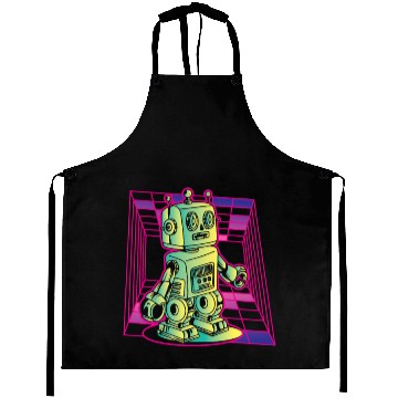 Discover Robot Retro Vintage Robotics Technology Aprons