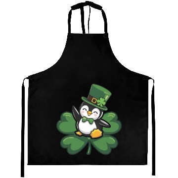 Discover St. Patrick's Day Penguin: Cute Cartoon Design Aprons