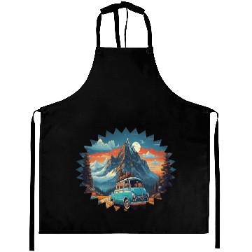 Discover Classic car with wonderful mountains background Aprons