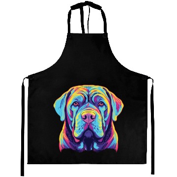 Discover Watercolor Colorful Neapolitan Mastiff Aprons