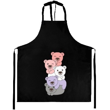 Discover Cupioromantic Flag Pride Lgbtq Cute Bear Pile Aprons
