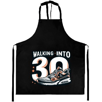 Discover Walking into 30 With Dreams Retro Sneaker Birthday Aprons