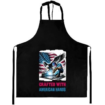 Discover Crafted With American Hands USA Flag Eagle Welder Aprons
