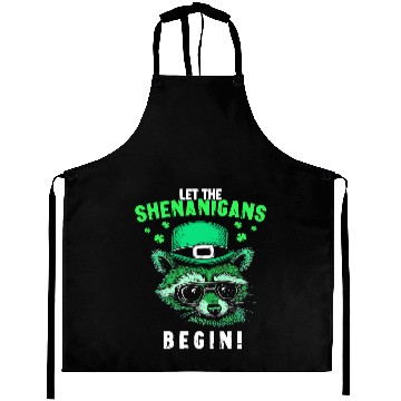 Discover Let The Shenanigans Begin! Irish Raccoon Aprons