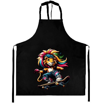 Discover Cheeky Skater Giraffe on Skateboard Aprons
