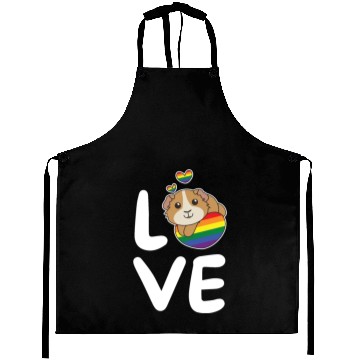Discover Rainbow Flag Pride Lgbtq Cute Guinea Pig Love Aprons