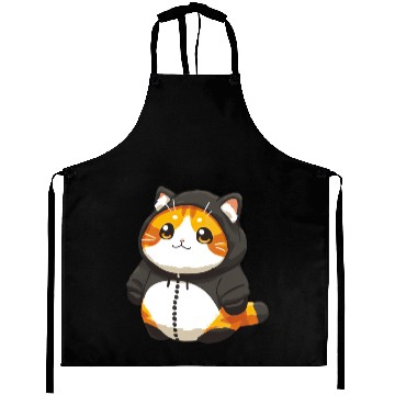 Discover Orange Cat Kawaii Feline Aprons