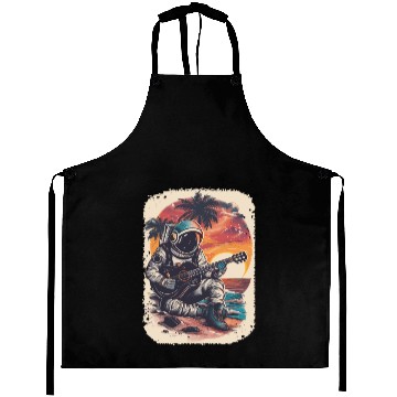 Discover Astronaut Guitar Player Space Music Lover Aprons