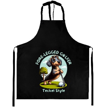 Discover Cute Teckel Dog lovers and Golf players Aprons