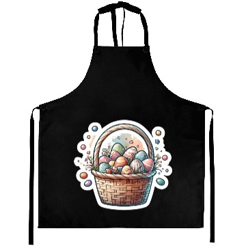 Discover Cute Easter Egg Basket Soft Pastel Color Aprons