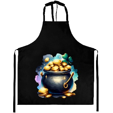 Discover Saint Patrick's Day Gold Pot With Clover Aprons