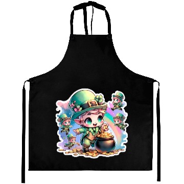 Discover Saint Patrick's Day Chibi Leprechauns Aprons