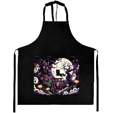 Discover Japanese Folklore Halloween Aprons