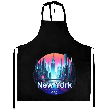 Discover NYC neon light Aprons