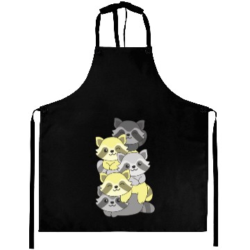 Discover Perigender Flag Pride Lgbtq Cute Raccoon Stack Aprons