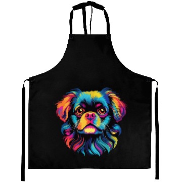 Discover Watercolor Colorful Tibetan Spaniel Aprons