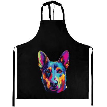 Discover Watercolor Colorful Australian Kelpie Aprons
