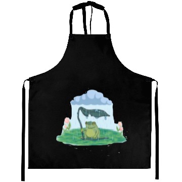 Discover Frog on a rainy day Aprons