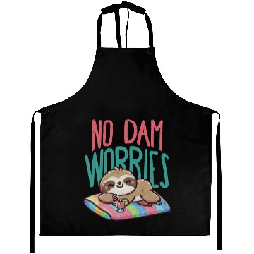 Discover No Dam Worries Sloth on The Beach Relax Aprons
