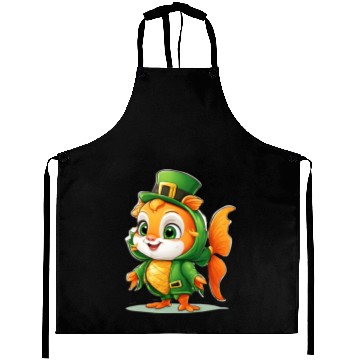 Discover Lucky Fin: St. Patrick's Cute Fish Design Vibrant Aprons