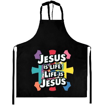 Discover Jesus is life.Resurrection sunday Aprons