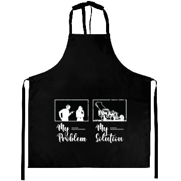 Discover Mower My Problem My Solution Pictogram Mom Dad Aprons