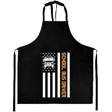 Discover School Bus Driver American Flag School Bus Driver Aprons
