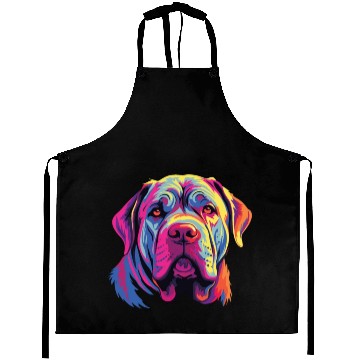 Discover Watercolor Colorful Neapolitan Mastiff Aprons