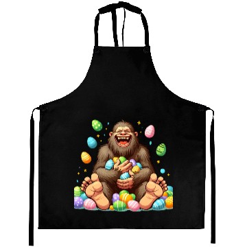 Discover Colorful Easter Eggs Surrounding Bigfoot Aprons