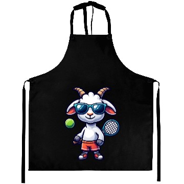 Discover Goat Tennis Player Court Match Design Aprons