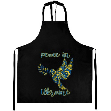 Discover Dove of peace in Ukraine drawing in national color Aprons