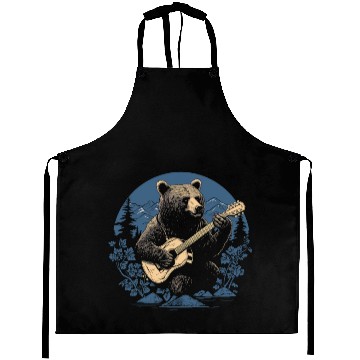 Discover Grizzly Bear Playing Guitar Aprons