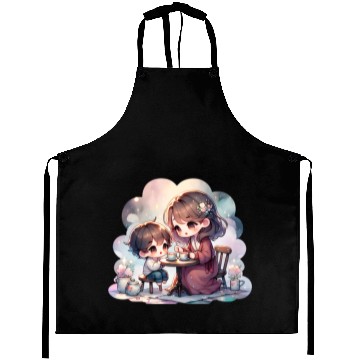 Discover Mother and Son Enjoying a Cozy Tea Party Aprons