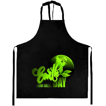 Discover Earth day black bg Aprons