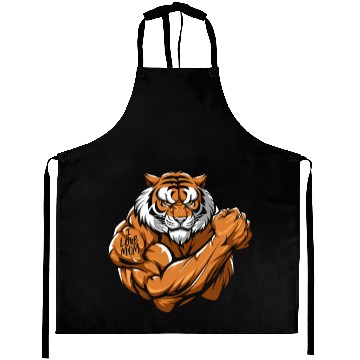 Discover Tiger Biceps Tattoo I Love Mom Aprons