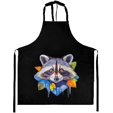 Discover Autumn Raccoon: A Watercolor Wilderness Aprons